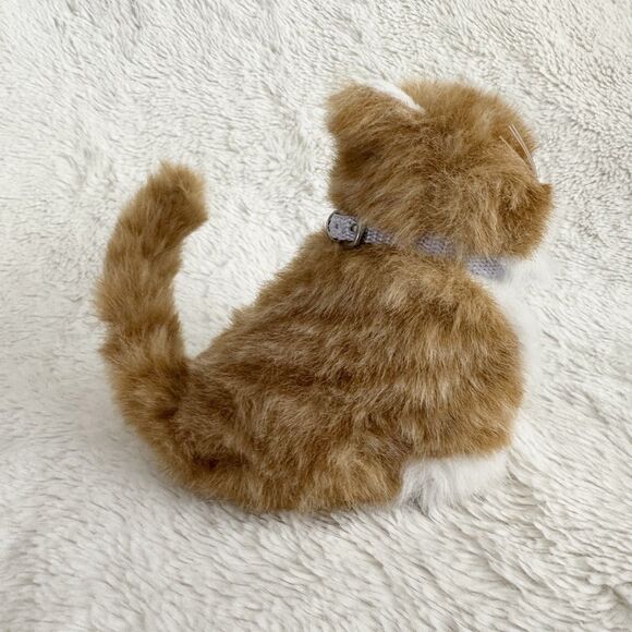 American Girl Ginger Cat Plush Orange Tabby Poseable Tail Purple Collar 5" Toy - Picture 3 of 6